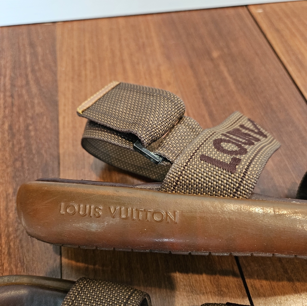 Louis Vuitton Brown Sandals with Adjustable Ankle Strap - Picture 7 of 9